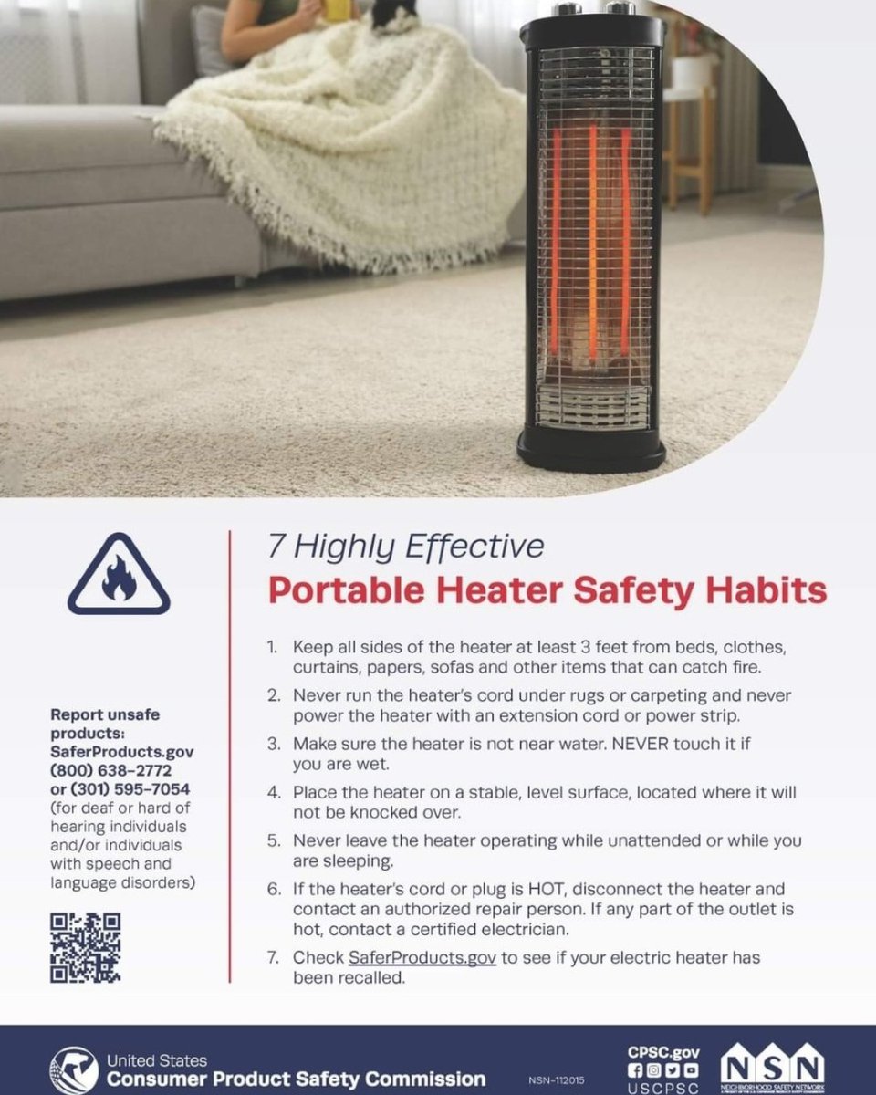 MiPrevention's tweet photo. So far, 11% of Michigan's Fatal fires in 2023 were caused by portable heaters, Most recently in October!

Dinner Safety Conversation!

Be safe when trying to stay warm! Have those conversations!

#Family #Housefire #Heater #Warm #3feet #Electrical #Winteriscoming #Safety https://t.co/g2uRx6JJgT