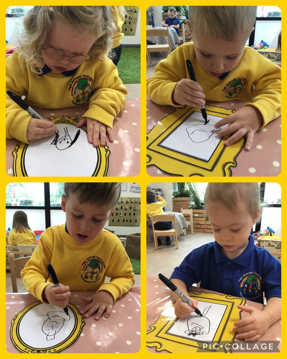 PPSMrsWilliams's tweet photo. Observational drawings of ourselves. Nursery loved looking at their features in the mirror and drawing what they could see. Our pencil control is really developing 😀@PPSExpresiveArt @PPSHealth_Well @PPS_Happiness https://t.co/RsNIK10YcA