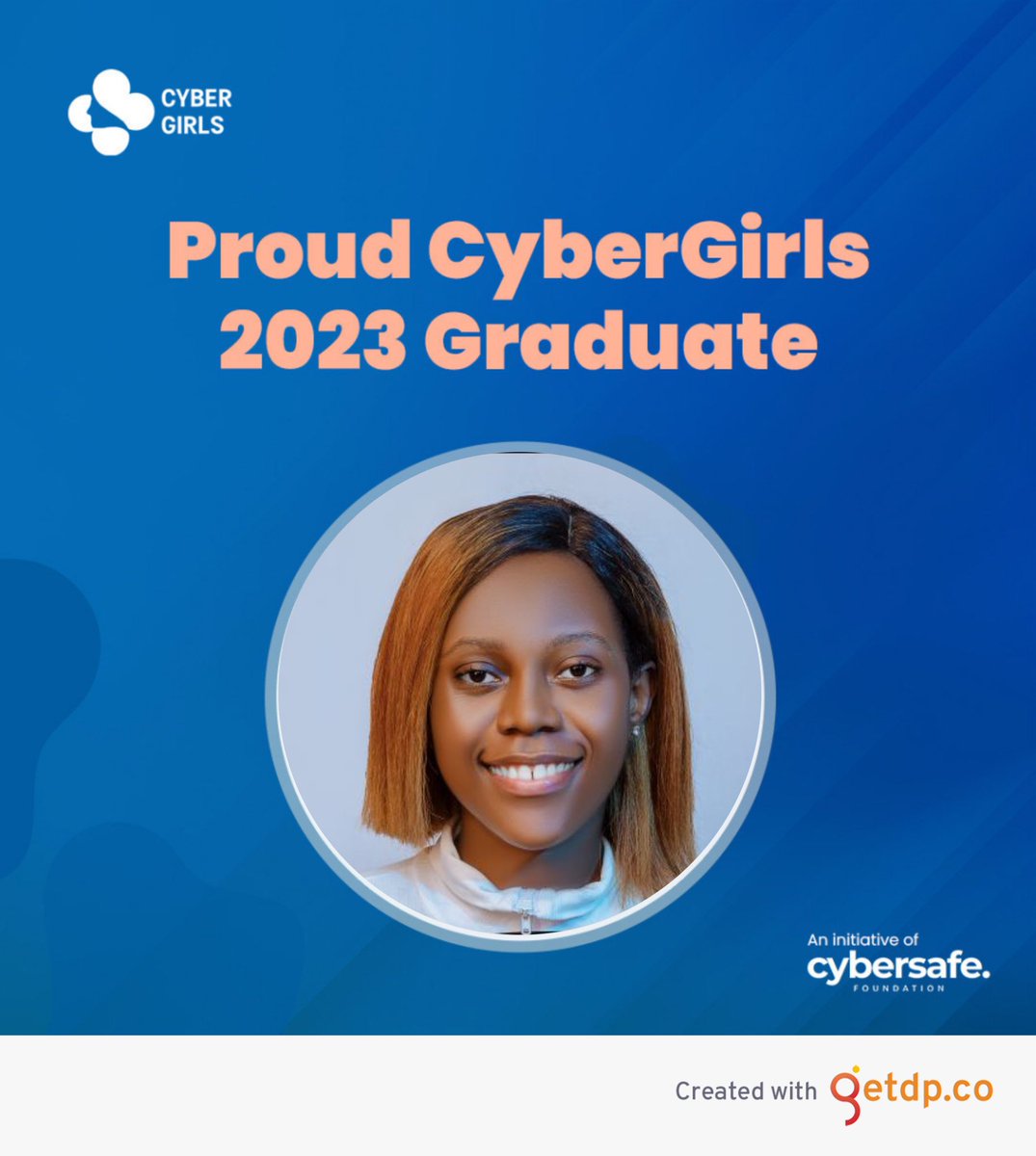 i_estherroberts's tweet photo. And I made it past the finish line, I am super excited for my career growth as a penetration tester and I just want to thank @sisinerd and @cybersafehq for the opportunity. Itโs graduation oโclock on my mind
#cybergirls2023 #CyberGirlAlumni #CyberGirlsGraduation23 https://t.co/daF02DP2Cv
