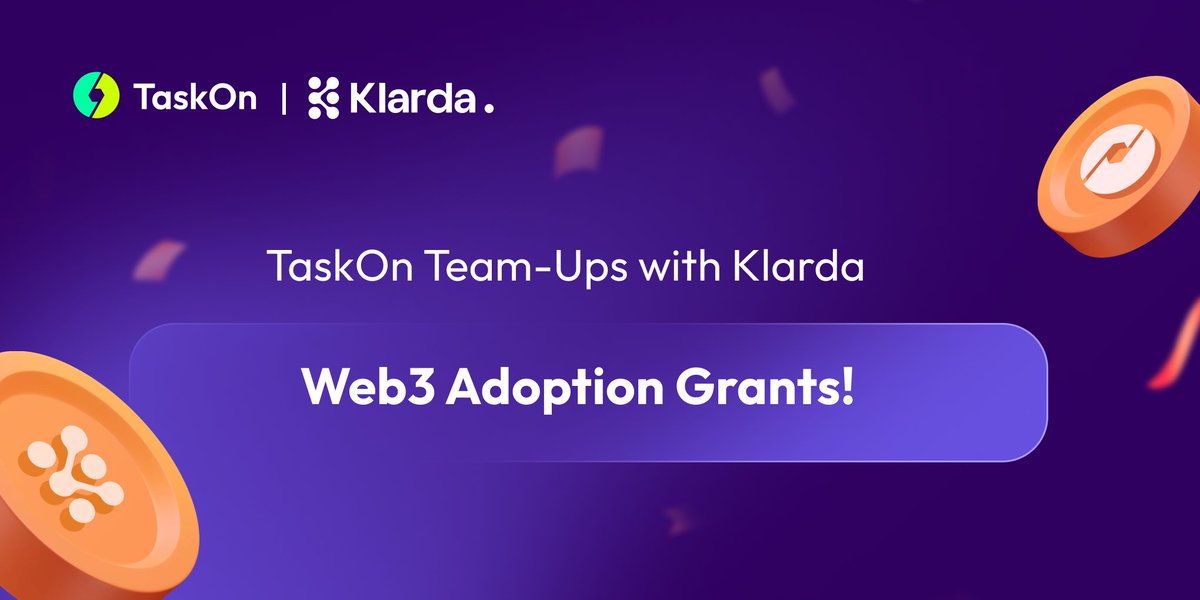 taskonxyz's tweet photo. 📢 We are thrilled to announce our collaboration with @KlardaOfficial!

#Klarda is committing a substantial budget of $500,000 for user acquisition to accelerate the growth of promising initiatives.

Apply for the #Klarda &amp; #TaskOn #Web3 Adoption Grant 🔽
https://t.co/sXa34GXRIJ https://t.co/s2BO4pAolh