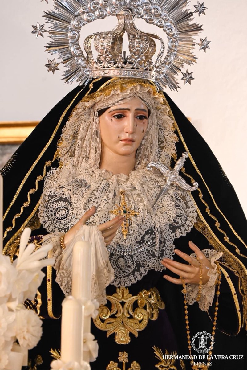 elllamadorcsr's tweet photo. La Virgen de los Dolores en su Soledad de Brenes @brenes_vera en las andas para la salida procesional de este domingo. Presidirá en el cementerio municipal la misa de difuntos. https://t.co/OPs2WNYk1o