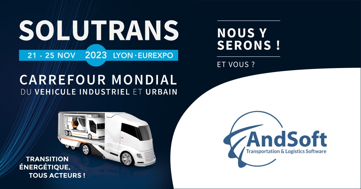 AndSoft98's tweet photo. Come meet us in Solutrans Lyon, stand A1041 and discover our mobility #apps and solutions for transport management system.
#digital #transportation #mobileapps #supplychainmanagement https://t.co/oxGyEnKmg8