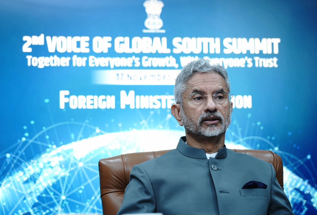 Addressed the first Foreign Ministers’ session of the Voice of Global South Summit. Made the following points: 1️⃣India walked the talk by hosting the 1st Voice of Global South Summit in January this year. This informed our approach to the G20 discussions throughout the year.…