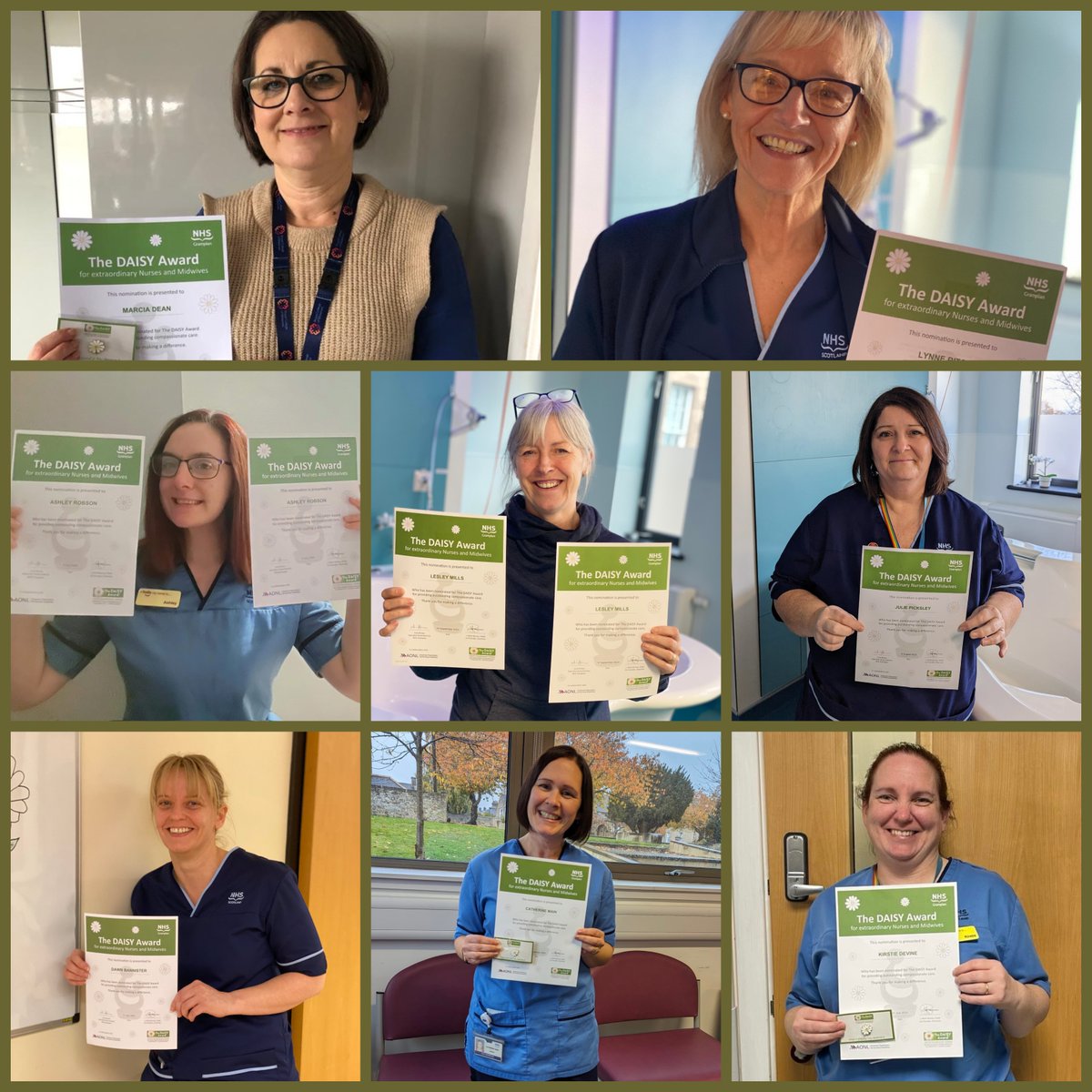 Congratulations to our most recent #Moray Midwives #DAISYAward nominees! 🥳🌼

📸: Marcia Dean, Kirstie Devine, Julie Picksley, Catherine Main, Ashley Robson, Lesley Mills, Dawn Bannister, &amp; Lynne Ritchie.

#NHSGDAISY #ProudToBeNHSG #DAISYNurses #DAISYMidwives