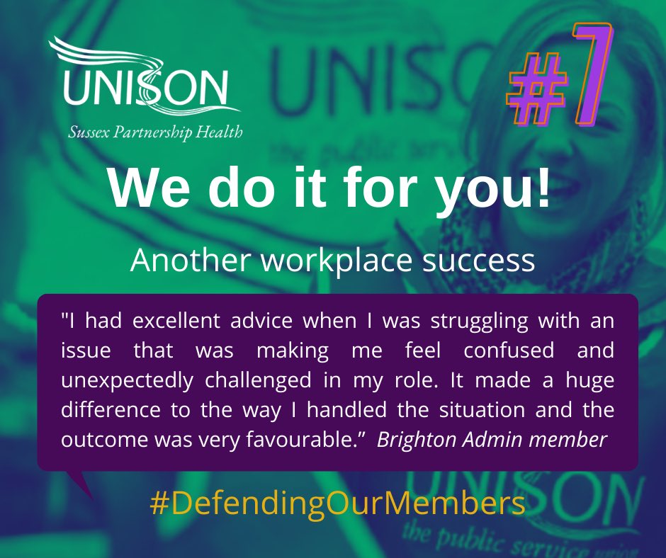 Whether collectively or individually we support members day in day out. 

#RepresentingMembers #RepresentationMatters #wedoitforyou  #UNISON #tradeunion #thepowerinunion