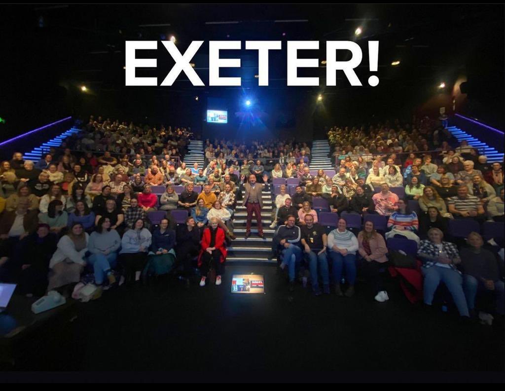 crimeexpertise's tweet photo. A little bit different @ExeterNorthcott #exeter - here’s The #Scottish Detective among the audience - can you spot yourself in that sell out crowd?  An amazing audience & venue staff who looked after us even to the extent of Jon the manager taking “meet & greet” photos THANKS EVERYONE