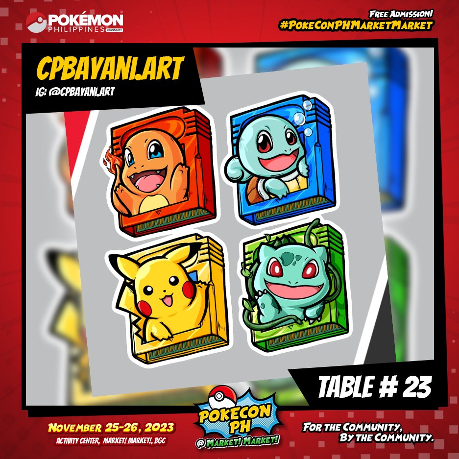 pokemonphgroup's tweet photo. Team Budol of #PokeConPHMarketMarket challenged you to a battle! There's no escape! 😱

Enjoy and support 50+ tables of various handmade and official Pokemon goods such as stickers, artworks, charms, plushies, figures, and more! 🔥

Admission is FREE! 
Gates open at 10am. https://t.co/WCDNjgxRSG
