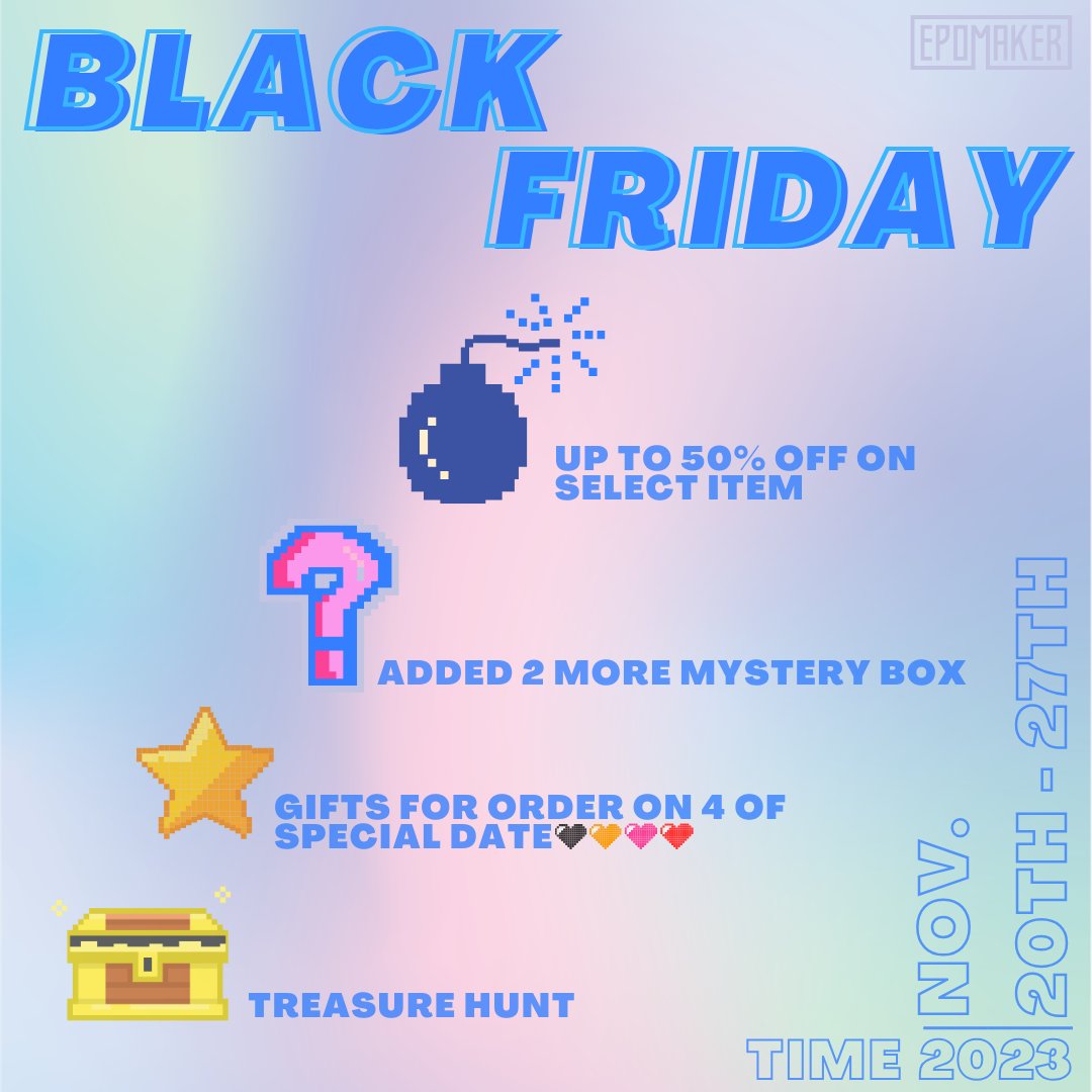 EpomakerK's tweet photo. 🖤Time to celebrate Black Friday🖤
🏃Nov.20th to 27th
👀Win RT100 in our Treasure Hunt
🛒Enjoy up to 50% off
More events are coming!🛍️
➡️https://t.co/M0Cu5MFOTY
(๑>3<)💗
#epomaker #epomakerkeyboard #BlackFridayFun #Amazon #blackfriday #keyboard #gamingsetup https://t.co/9KKAUitJ4J