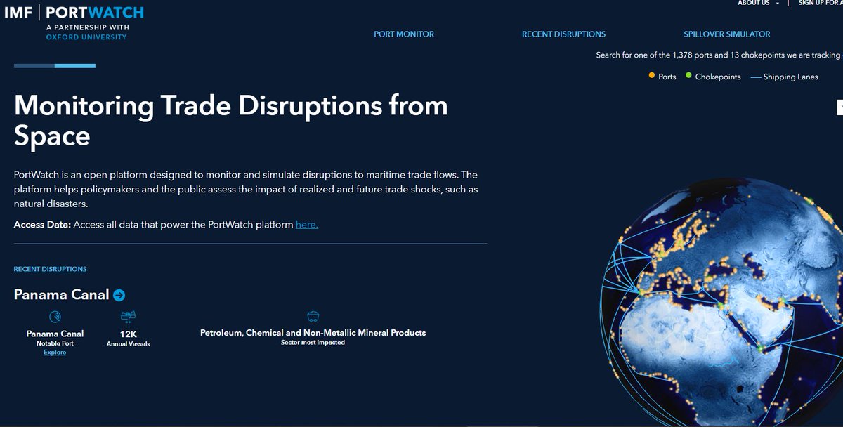 OPSIS_Oxford's tweet photo. This week the @IMFNews and @UniofOxford launched the #PortWatch web portal developed with @OPSIS_Oxford 

Congratulations to @VerschuurJasper whose shipping and #supplychain modelling underpins this 

Understanding systemic #risks from port, shipping and #supplychain disruptions https://t.co/5KlpTYeffP