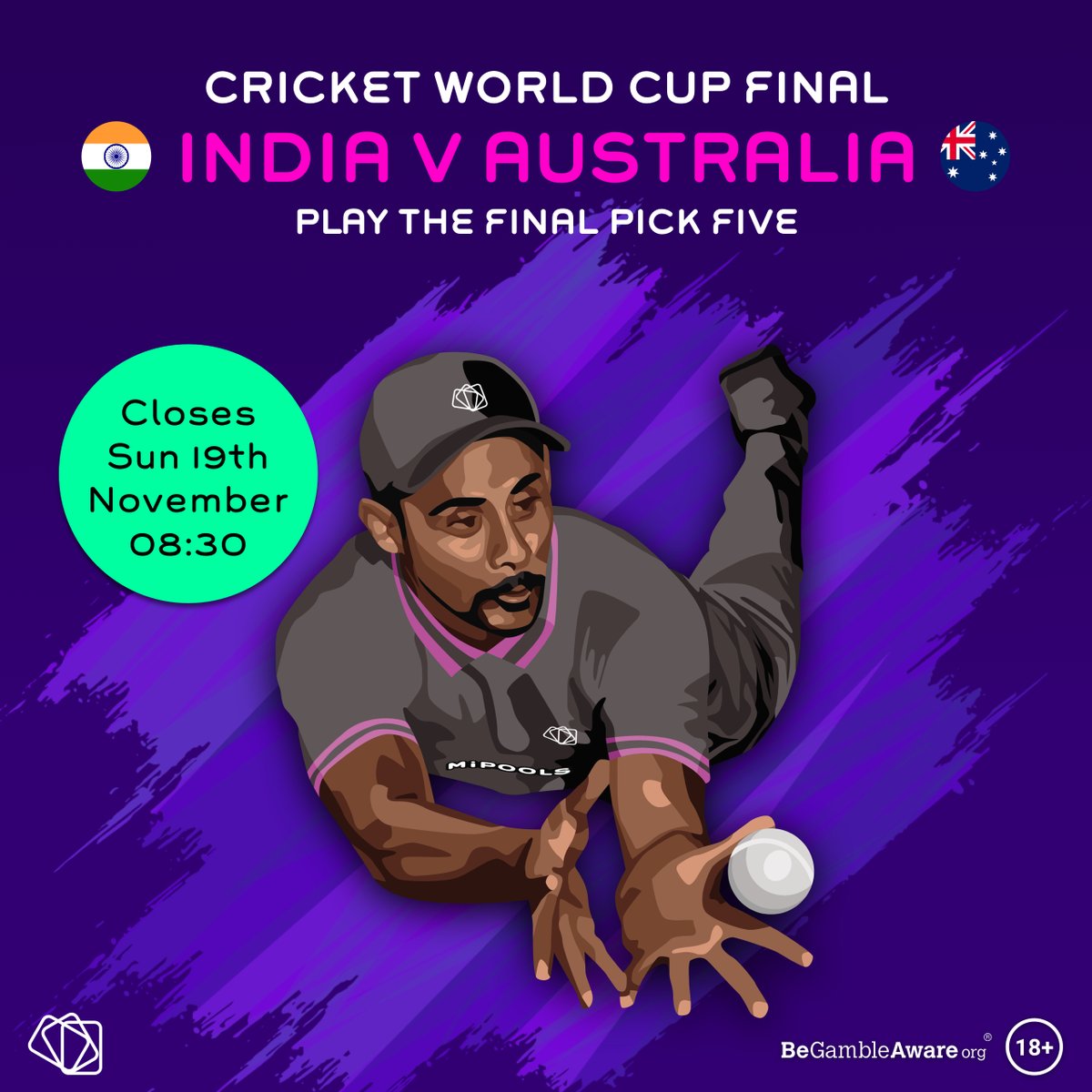 MiPoolsUK's tweet photo. What a final we have in store! 🇮🇳🆚🇦🇺

It's your last chance to play #CWC23 Pick Five. We have multi entry stakes available with cash prizes to be won!🏆

Invite your friends to join with you. Must be 18+. Play now at https://t.co/dZxxZyu3t7

#ItPaysToPlay https://t.co/pol1ikAQOd