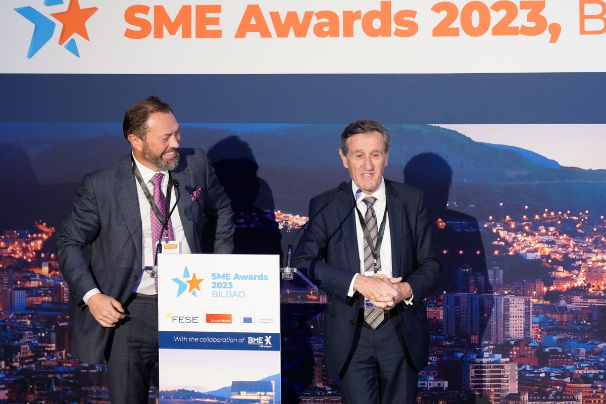 SME_Awards's tweet photo. 🏆 Fantastic evening at the European Small &amp; Mic-Cap Awards Ceremony! 🌟 Now, relive the highlights with our exclusive photo collection. 

📸Check them out and celebrate the success of remarkable businesses! 

👉Find them here: https://t.co/aypxLnLbJP https://t.co/xFIiJeStQv