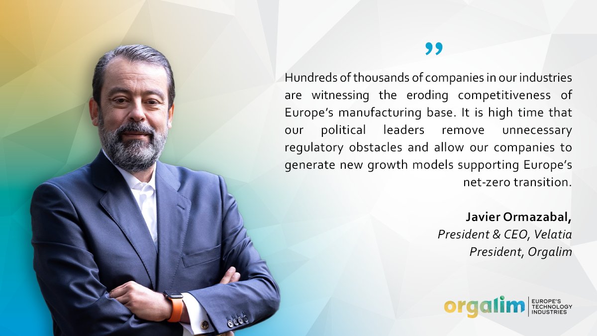 Delighted to announce Javier Ormazabal's appointment as Orgalim's new President. 
➡️Learn more about his vision. bit.ly/3uj4B8j
