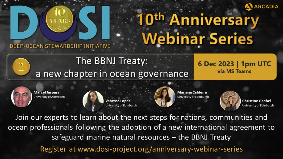 📆🌊Registration for our next webinar in the 10th Anniversary Series is now open! Join our experts on the 6th December to learn about the next steps for the BBNJ Treaty and what this new chapter of ocean governance will mean for the deep-ocean. 👉dosi-project.org/anniversary-we…