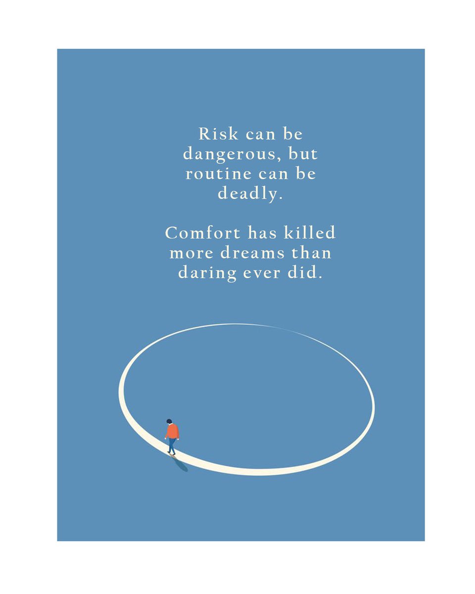 chrisdivivo's tweet image. Navigate the fine line between caution and courage. 💫

While risk may seem dangerous, routine can silently stifle dreams. Break free from comfort zones—there&apos;s magic in daring to dream big! ✨

#DareToDream #BreakTheRoutine #quoteoftheday #quotesaboutlife #quotestoliveby