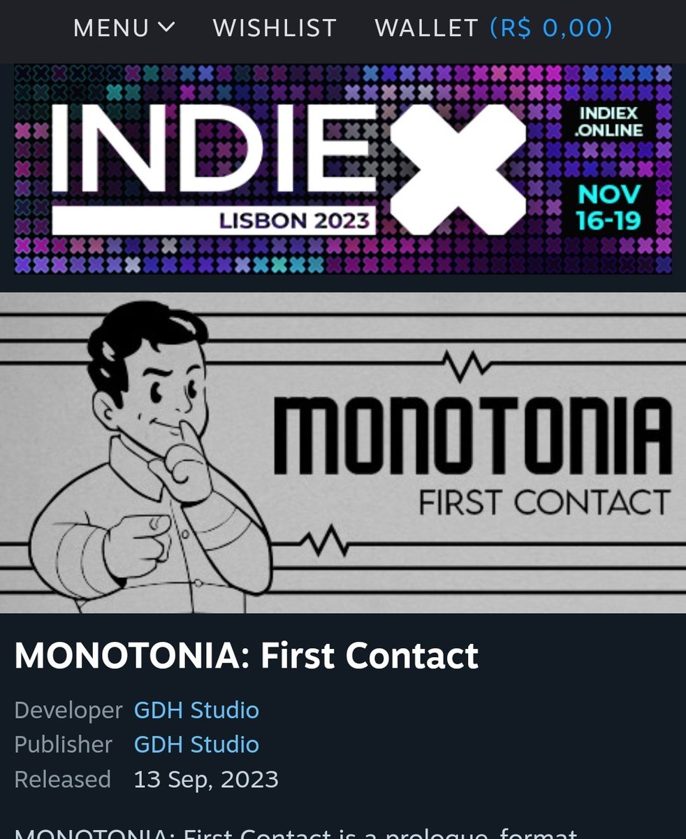 brenomancini's tweet image. Monotonia está no INDIEX!
Deem uma olhada mo evento ma steam com promoção de varios Indies suculentos viu

Estive na premiação ontem e foi LINDO tamo falando de coisa muito boa mesmo
store.steampowered.com/sale/IndieX202…