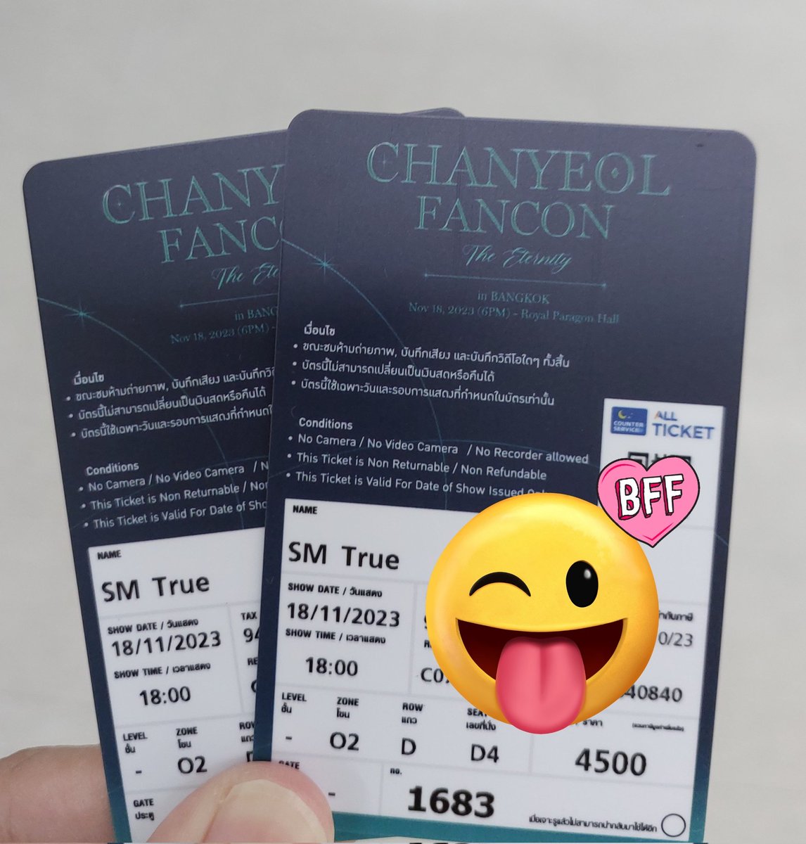 evtfome's tweet photo. มีบัตร4500 2ใบติดกันขายใบละ2200ค่ะ
รับหน้าคอนได้
#CHANYEOL_THE_ETERNITYinBKK https://t.co/99GlIANVPt