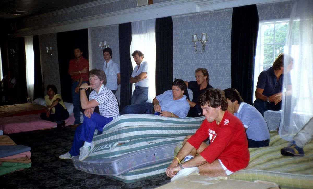 fayealaia's tweet photo. remember when f1 drivers went on strike during the 1982 south african gp and locked themselves in a hotel https://t.co/KPFImd5mRd