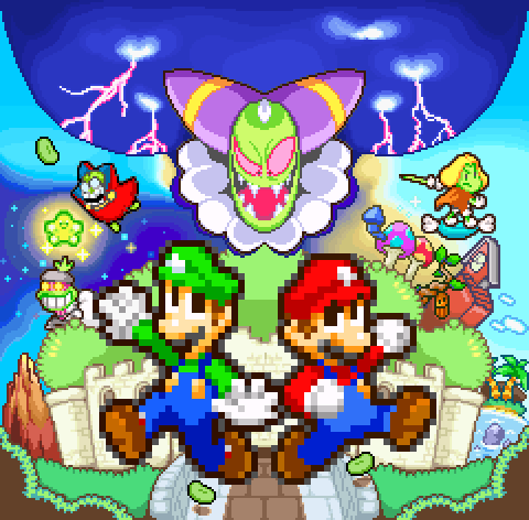 WahooMario64's tweet image. Mario & Luigi: Superstar Saga box art recreation