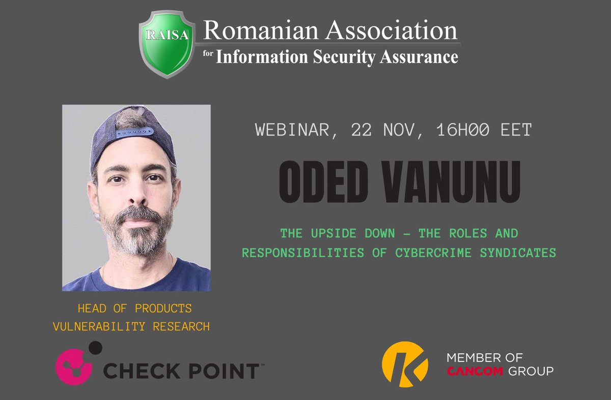 Join us for an insightful exploration into the dark world of cybercrime in our upcoming webinar: "The Upside Down – The Roles and Responsibilities of Cybercrime Syndicates."

📅 Date: 22 November
🕓 Time: 16:00 EET

cyberclub.ro/the-upside-dow…