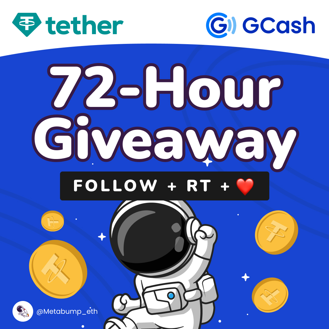 metabump_eth's tweet photo. Sumali at manalo ng $5 $USDT o 250 #GCASH 😱

🔥 i-RT+ ❤️ lang ang tweet na ito para sumali! 
🔒 At mag follow kay @metabump_eth para ma-qualify. 

 ⏰72 hrs ang raffle! Join now!

#USDT #GiveawayAlert #Airdrop

Good luck! 🍀💰🚀 https://t.co/lIb3HHNKZ6
