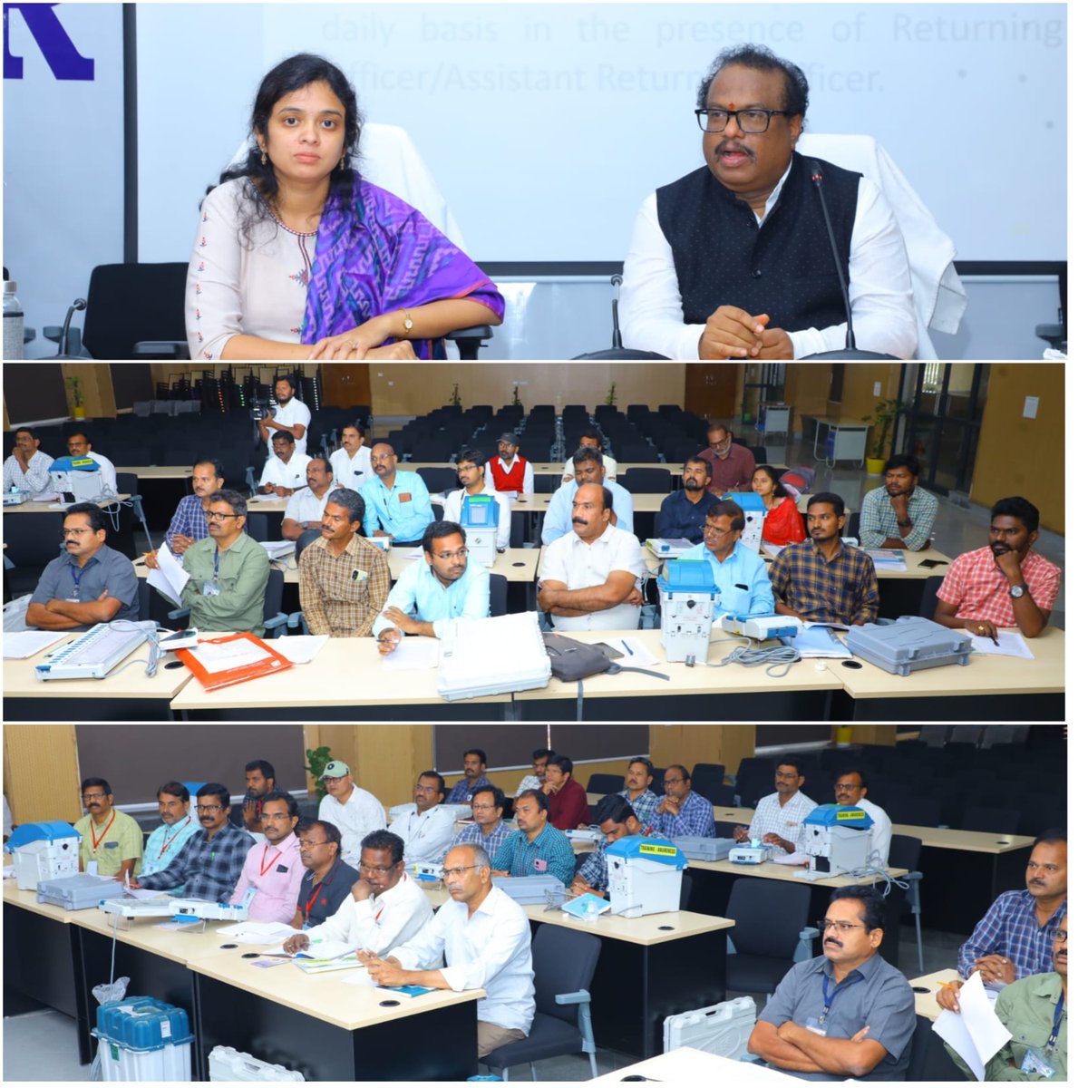 Deo_Suryapet's tweet photo. District Election Officer with ACLB madam has conducted  Training to Sectoral officers on EVM Management at Collectorate meeting hall, Suryapet.@CEO_Telangana @ECISVEEP @Iamsvr2222 https://t.co/dZc6A09fbq