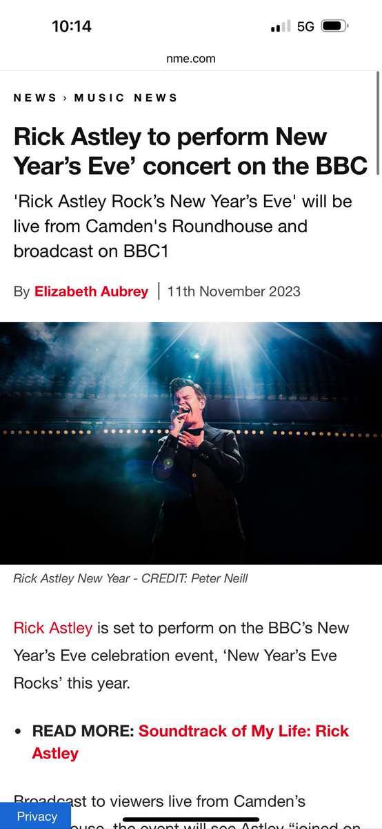 Really looking forward to shooting the @BBCOne New Years Eve event with @rickastley ! I shot this event once before, never thought I’d get to do it again! #sonyalpha @SonyUK @Sony