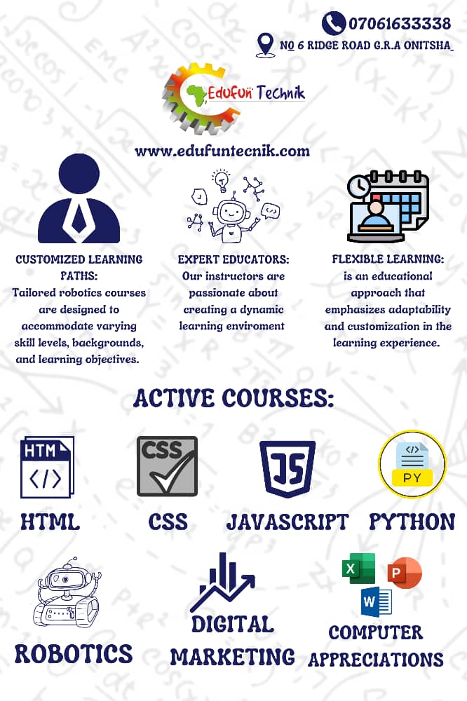 edufunSTEMnig's tweet image. Take a look at some programs we offer in our hub!

#anambratechhub #EdufunTechnik #steminspiration #stemeducation #STEMLearning #stemnigeria #DigitalTransformation #digitalskills