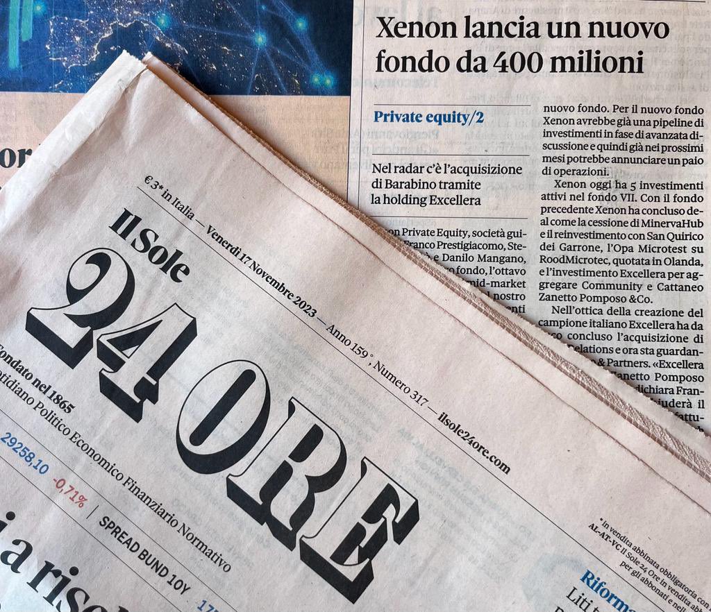 📈 #ExcelleraAdvisoryGroup continua nel suo percorso di crescita.

🗣️ Franco Prestigiacomo, CEO di Xenon: 'Excellera con @CattaneoZanetto e @CommunityGroup_ chiuderà il 2023 con circa 28mln di fatturato, con un tasso di crescita high double digit'.

🗞️ Oggi sul @sole24ore