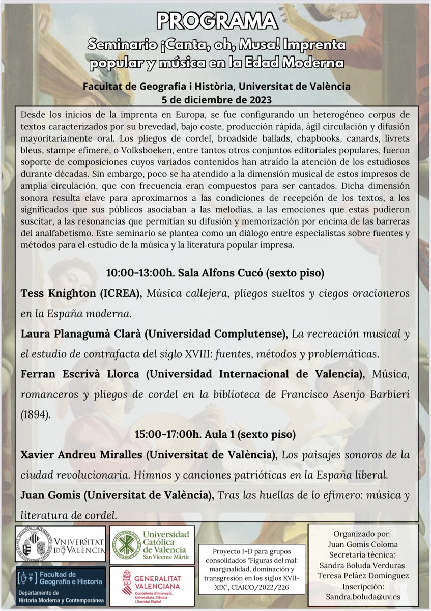 5 de diciembre: un poco de música para la literatura de cordel. ¿Te apetece cantar?