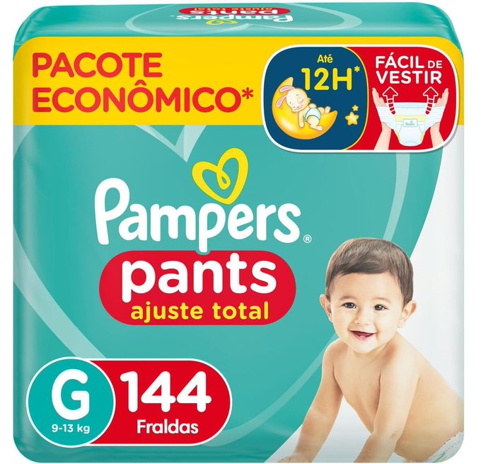 Pampers Ajuste Total Fralda G 144 unidades