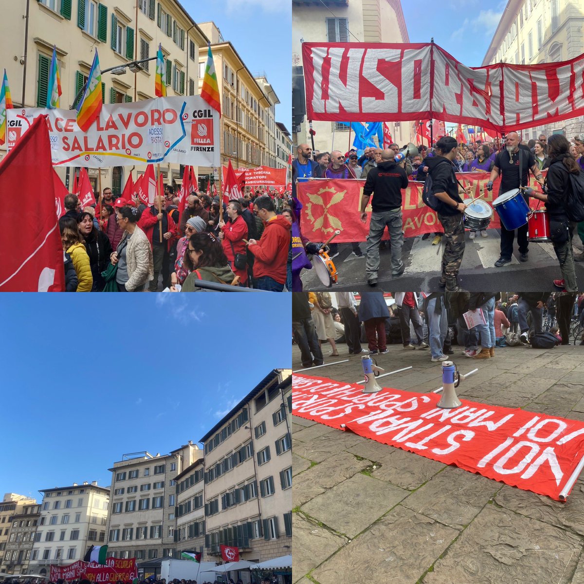 OrsoPalagi's tweet photo. Oggi a #Firenze c’è il sole, ci sono sorrisi, lotte, voglia di vita e di futuro. Siamo in entrambi i cortei della nostra città, perché i conflitti hanno bisogno di riconoscimento e di dialogare, di alimentare le convergenze. #scioperogenerale #17novembre https://t.co/wiWR9n0JSa