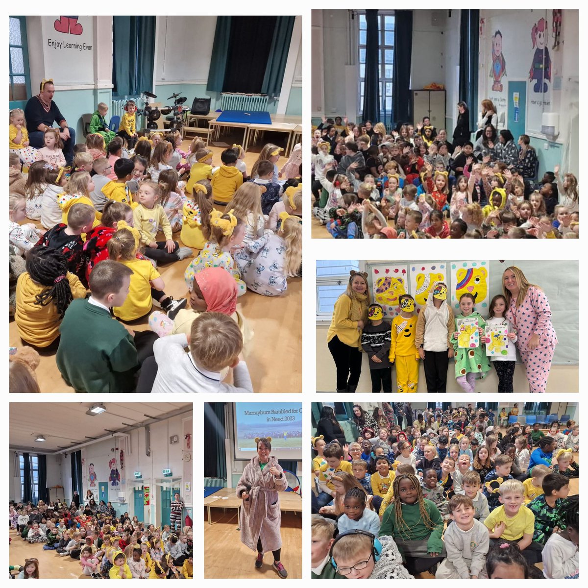 murrayburnht's tweet photo. Well done to our House Captains for planning and organising our Pudsey morning! It was so lovely to see so many in yellow/spots/pyjamas/ears! @MurrayburnP @BBCCiN #murrayburnlife https://t.co/DlkBs8xROY