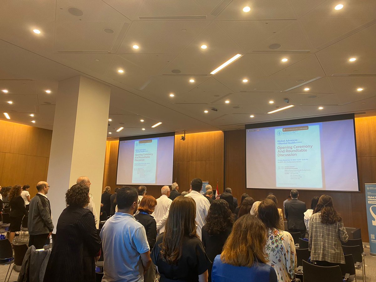 🚀 And we're LIVE! 🌐 The #GAMH Conference kicks off NOW with the Lebanese National Anthem, followed by the  AUB Alma Mater. 🇱🇧🎓✨! #GAMH2023