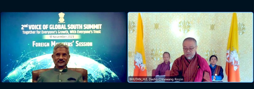 Thank you Dasho Chhewang Rinzin, Hon'ble Advisor, MoFAET of Bhutan, for your participation in the Foreign Minister's Session of the 2nd #VoiceOfGlobalSouth Summit. Your perspective on how countries in the Global South can work together for a better future was most valuable.