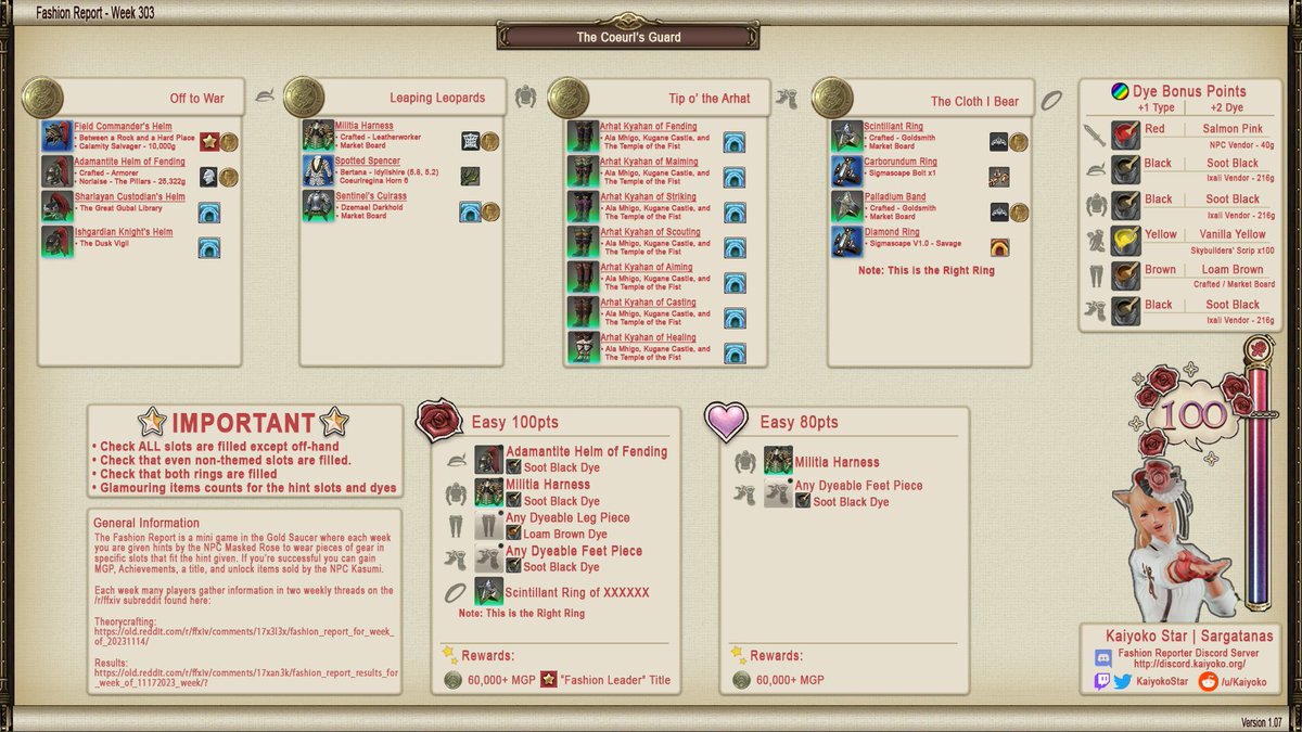 KaiyokoStar's tweet photo. Fashion Report Week 303 - Full Details #ffxiv #ff14 #ファッションチェック https://t.co/giVBTBrupU