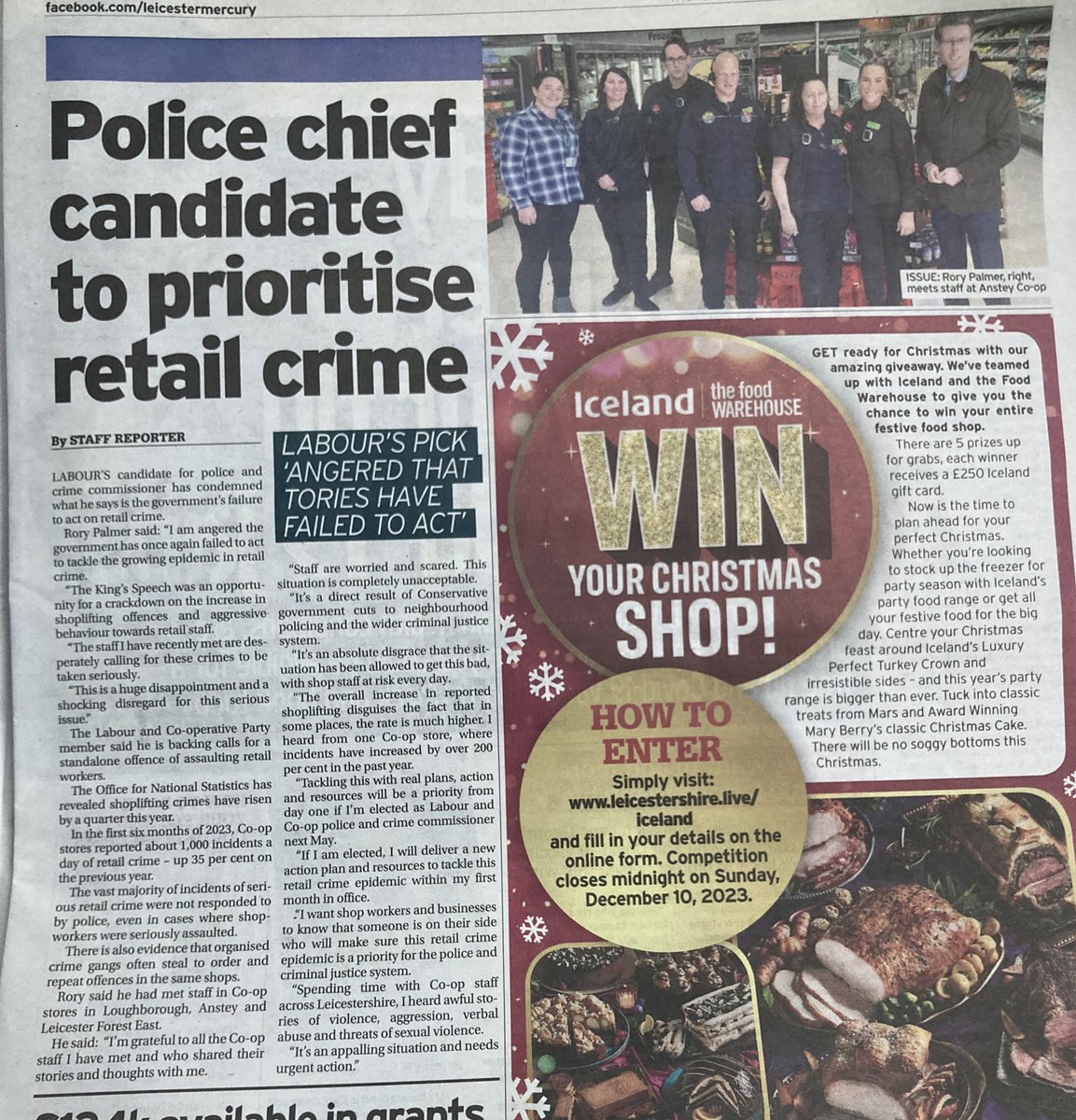 I’ve supported @UsdawUnion’s #FreedomFromFear campaign for many years. 
Sadly, abuse and violence towards shop workers is increasing: I spent time recently to hear directly from Co-op staff in Leicestershire. 
▪️We need strengthened neighbourhood policing and a specific offence👇