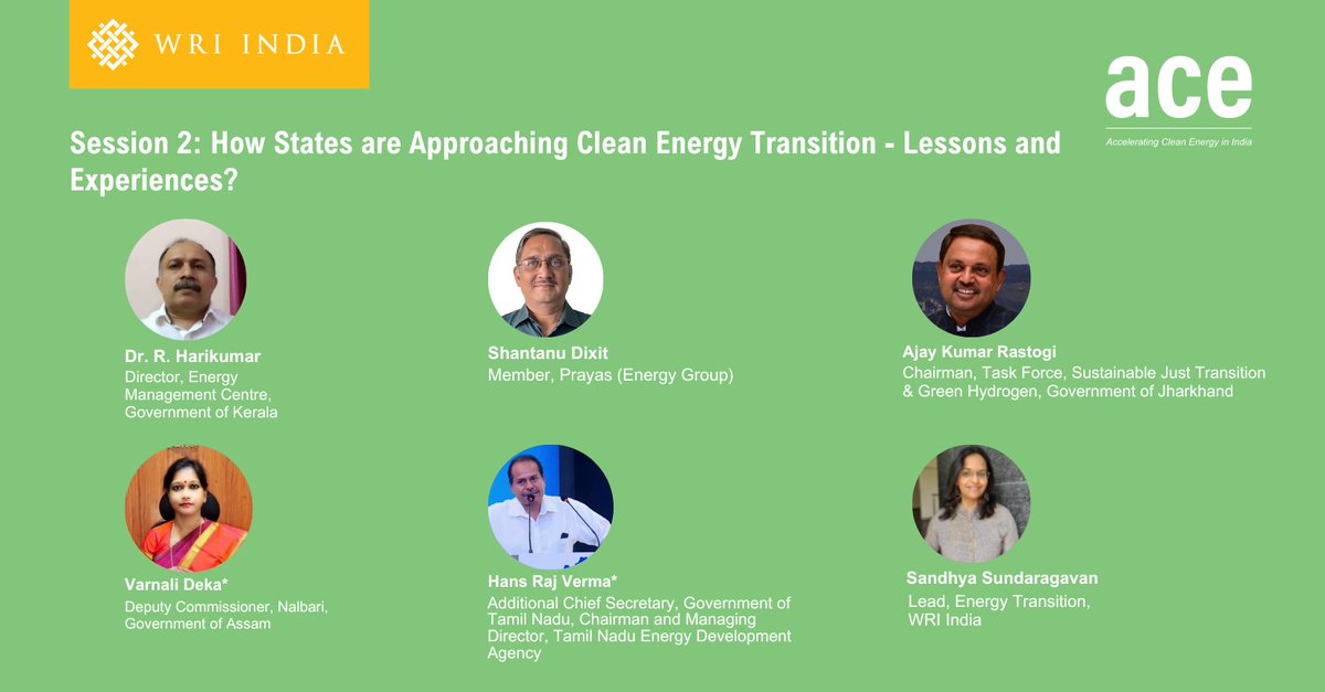Unveiling #ACE2023 Technical Session 2: State Approaches to Clean Energy Transition - Lessons and Experiences on 21-22 Nov at India Habitat Centre, New Delhi. Learn how states are driving the clean energy revolution in India. #energytransition

Register- wri-india.org/events/acceler…