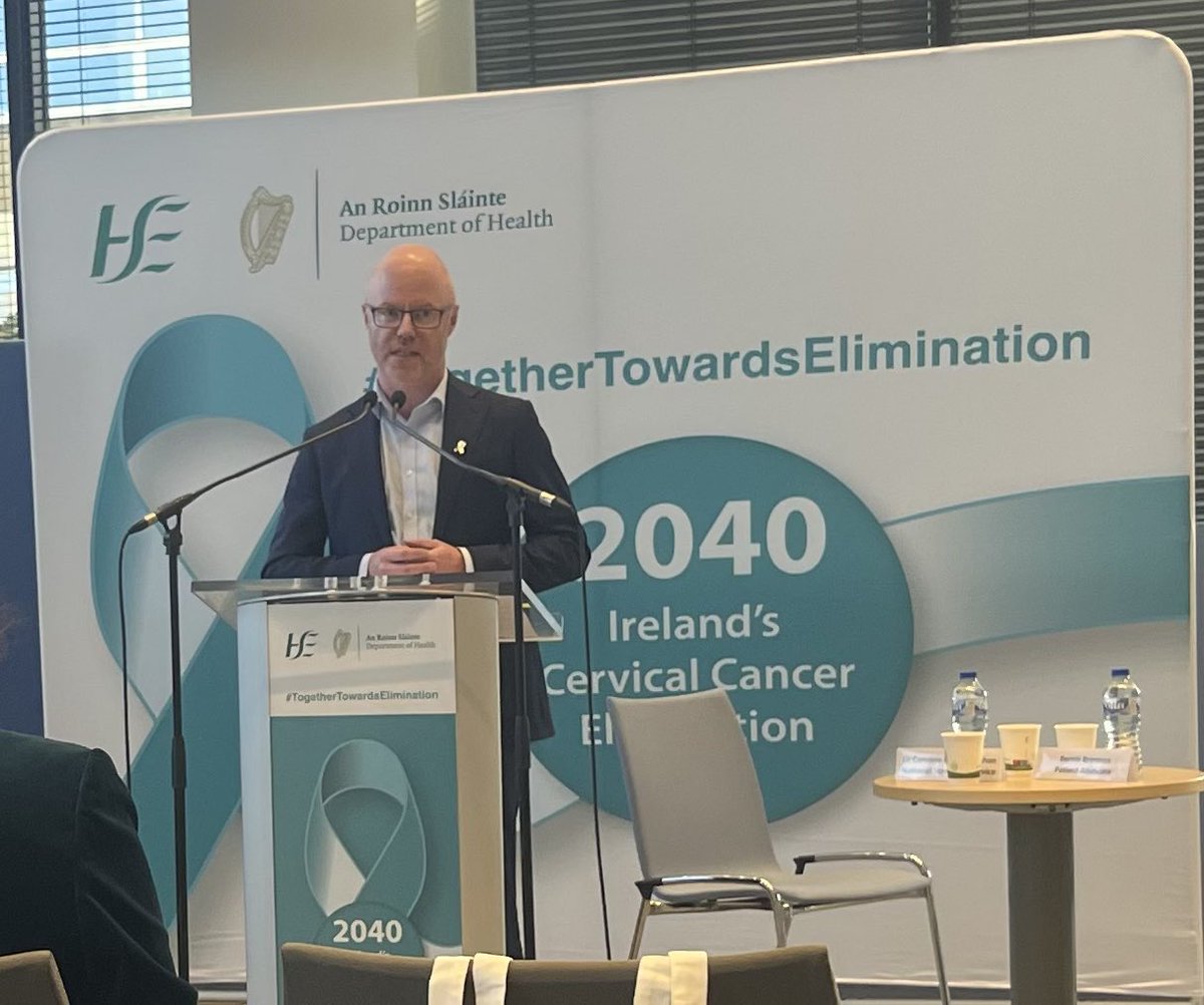 Minister @DonnellyStephen calling on all of us to be part of #CervicalCancerElimination in Ireland 

Together we can eliminate this cancer.
A day to remember.

#HPVvaccination
#Choosescreening
#CervicalCancerTreatment