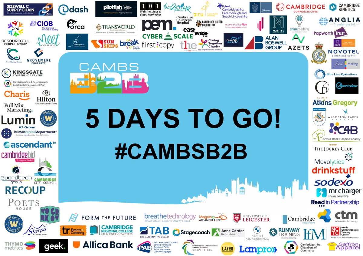 5 DAYS TO GO! Visit us on Stand 9, to find out about our range of services, and to put your knowledge of VAT on food &amp; drink to the test to be in with a chance of winning a hamper of goodies!

Register to attend &gt; cambsb2b.co.uk

#CambsB2B <a href="/IWMDuxford/">IWM Duxford</a> <a href="/cambschamber/">CambsChamber</a>