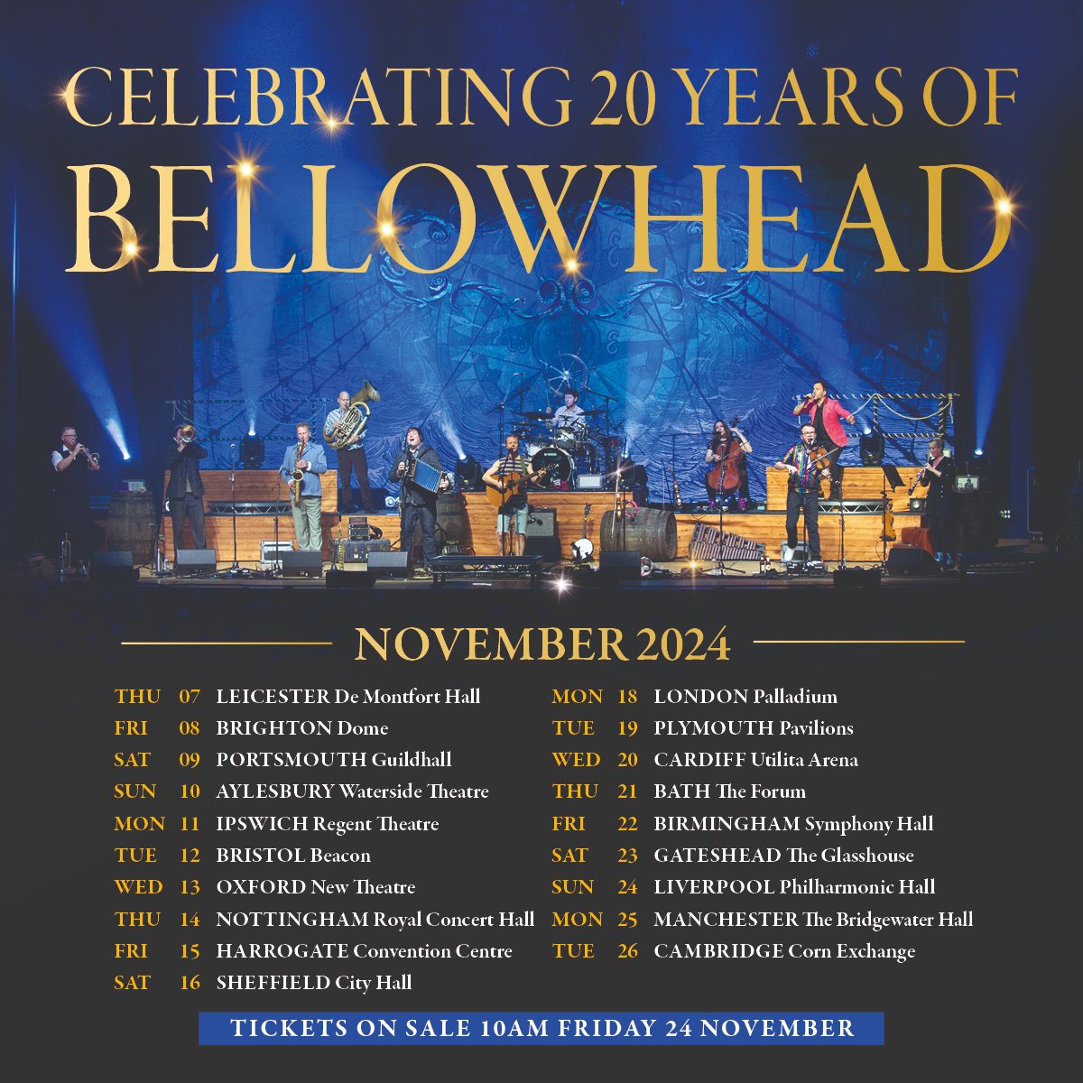 bellowheaduk's tweet image. The reunion tour in 2022 meant such a lot to all of us after such a difficult time, and seemed to bring so much joy, that we thought we'd probably best do it again! 😊

2024 marks our 20th Anniversary. Come &amp;amp; celebrate with us in November next year! 🥳
Tickets on sale Friday 10am