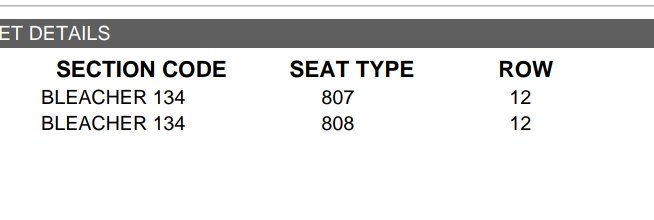VPSunshineKath's tweet photo. Hello ito po yung nasa voucher namin Day 2 Prem 1 Section 134 Seat 807 and 808 tapos row 12.

May naka-secure po ba nito bukod sa amin? Invalid daw po kasi trans eh. Wee just wanna make sure if may pag-asa pa kami

Pls help retweet po https://t.co/wa6hA7XFat