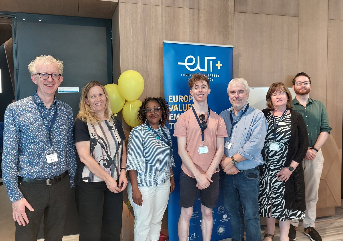 TUDublin_RI's tweet photo. Enjoining @EuropUnivTech #EUtAccelerate in Cyprus this week are @WeAreTUDublin, Student Representatives from the 9 #EuropeanUniversities and members of the plenary session at #PaphosEUtWeek2023. Thanks to @CyUniTech for hosting.

#WeAreTUDublin
#TUDublinResearchandInnovation https://t.co/LtmhkKcAlX