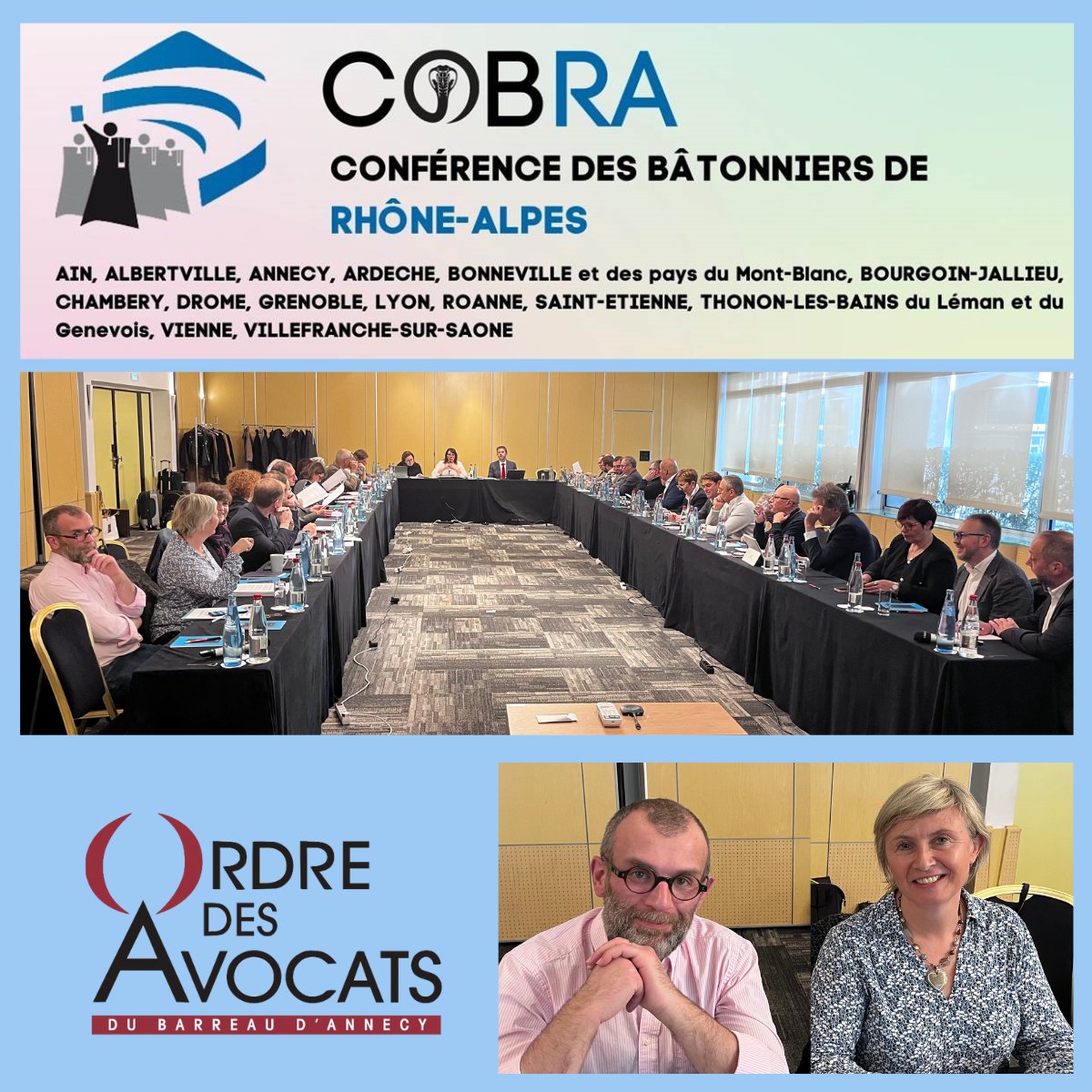 La force des Bâtonniers 💪
La <a href="/BatonniersCOBRA/">Conférence des Bâtonniers Rhône Alpes - COBRA</a>  accueillie par  @Avocatslyon   pour la dernière fois de l’année , a permis aux Bâtonniers et aux Vice-Bâtonniers élus pour les années 2024-2025, d'échanger avec ceux et celles qui terminent leur mandat.