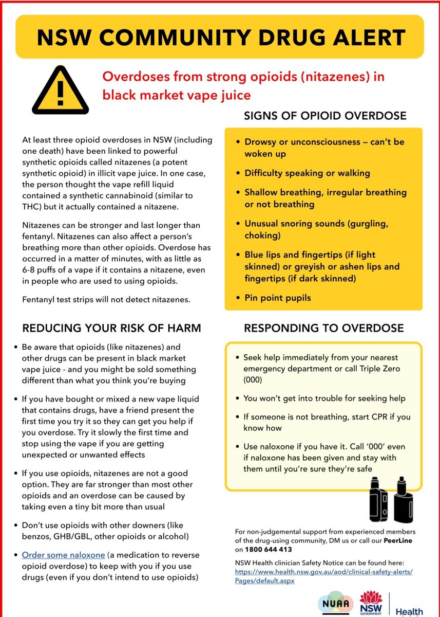 Karen Blakey (@blak_kar) on Twitter photo Nitazene opioids found in black market vaping liquids, including one thought to be a synthetic cannabinoid. Similar liquids have been reported by <a href="/WEDINOSProject/">WEDINOS Project</a>. Heroin, benzos, vape liquids: nitazenes are showing up in many different forms Nitazene opioids found in black market vaping liquids, including one thought to be a synthetic cannabinoid. Similar liquids have been reported by <a href="/WEDINOSProject/">WEDINOS Project</a>. Heroin, benzos, vape liquids: nitazenes are showing up in many different forms