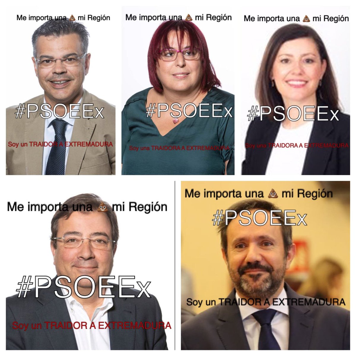 Agustn84881852's tweet photo. Los 5 Traidores de #Extremadura que han votado en contra de llevar el AVE a Extremadura, en contra del mundo Rural y el bienestar de los extremeños
#psoecriminales
#psoecorrupccion https://t.co/v4gbQNPU3z