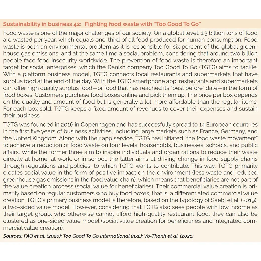 It's feature friday! Today: Fighting food waste with “Too Good To Go”. A *Sustainability in Business* feature from the #sustainabilitymanagement #textbook! More info: buff.ly/3H4XO2X