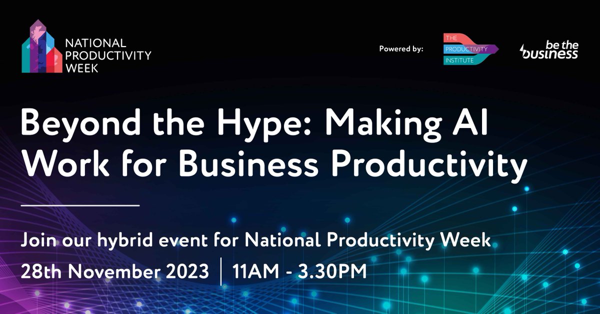 📎SAVE THE DATE - 28 NOV

Join Be the Business's FREE event to hear from AI experts &amp; learn about its implications for UK businesses.

📅 Tues 28 Nov 2023, 11:00 am - 3:30 pm
📍 Manchester Art Gallery
Info/ Book ➡️ eu1.hubs.ly/H06b2HR0