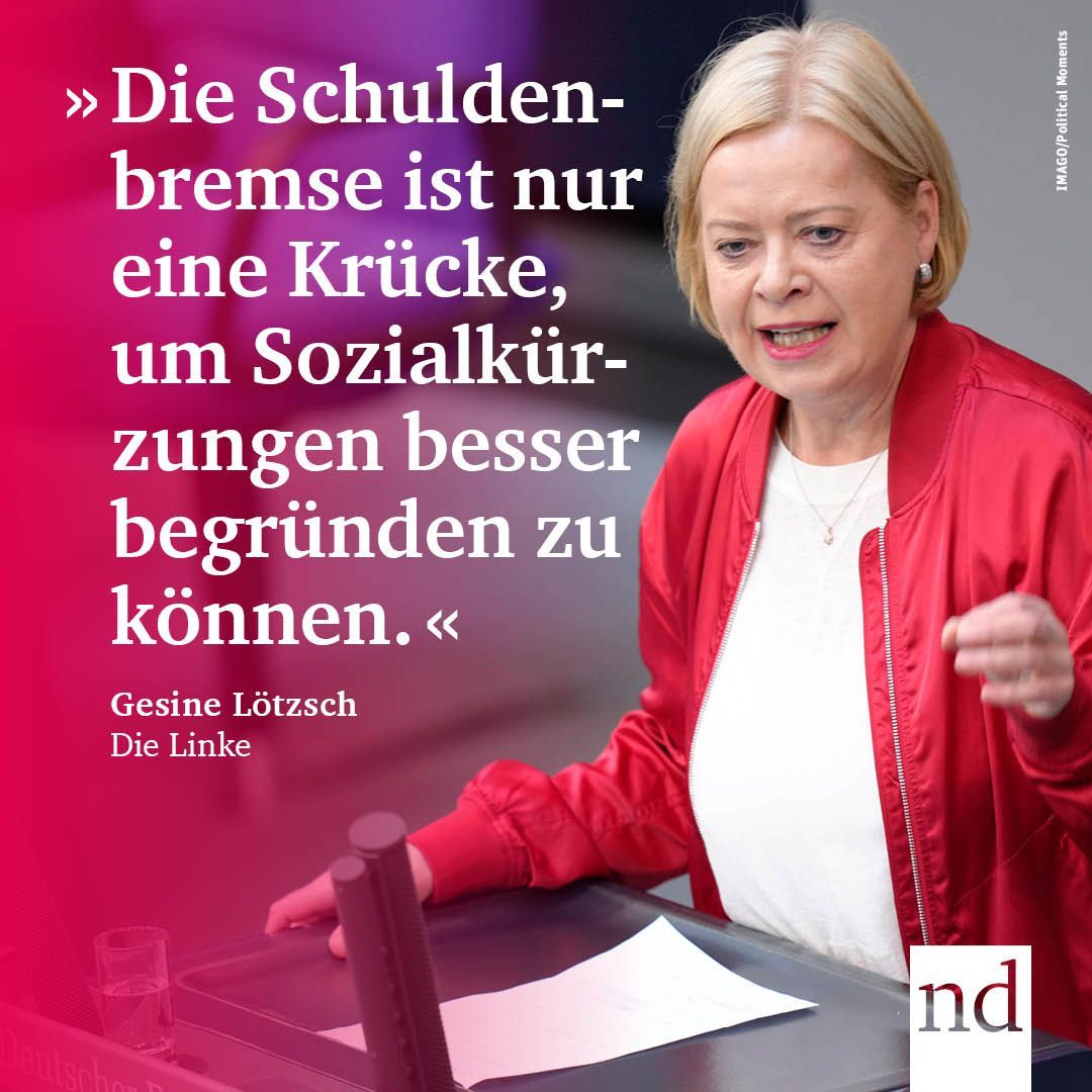 ndaktuell's tweet photo. Aufgrund eines Beschlusses des @BVerfG fehlen dem angedachten #Haushalt 2024 60 Milliarden Euro, die aus nicht abgerufenen #Coronahilfen hätten bezogen werden sollen. Gut finden das #Union und #FDP, die die #Schuldenbremse beschwören. @LoetzschMdB 👉 https://t.co/lnAJENiqi9 https://t.co/GLAtCwtMFu