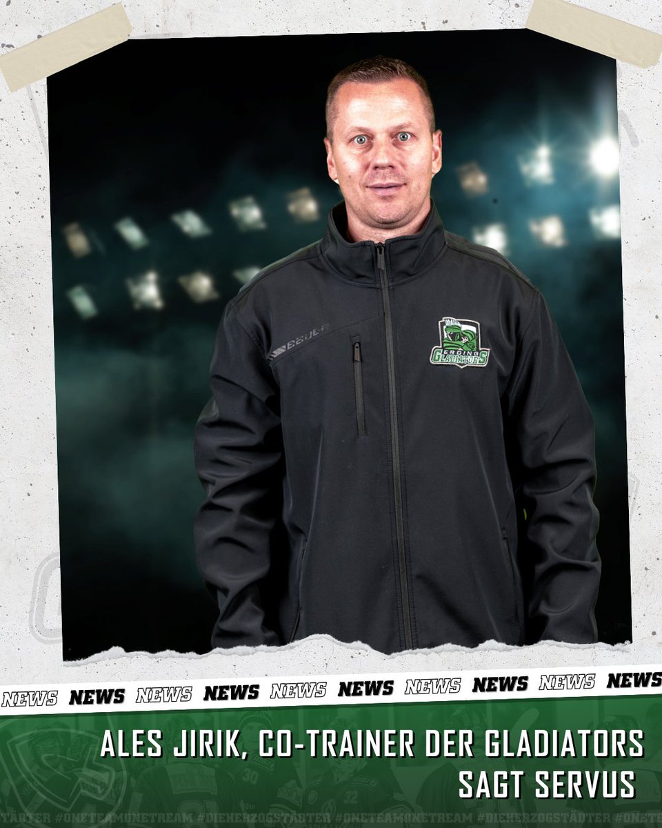 📰 Co-Trainer Ales Jirik  muss seine Stelle bei den Erding Gladiators aufgeben. Er übernimmt bei seinem Arbeitgeber EV Landshut neue Aufgaben. 

▶️ sl.erding-gladiators.de/vz1

#OneTeamOneDream #DieHerzogstädter #ErdingGladiators #Erding #Bayernliga #Eishockey