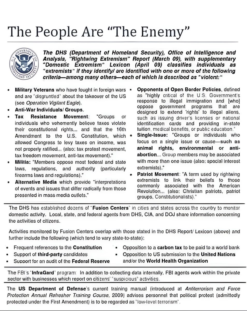 Russtophocles1's tweet photo. Our govt believes you’re the enemy

Is this a government of the people, by the people and for the people? https://t.co/5fX6ji0MCW